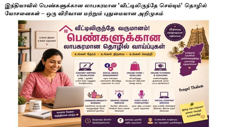 தமிழ் நாட்டில் பெண்களுக்கான லாபகரமான ‘வீட்டிலிருந்தே செய்யும்’ தொழில் யோசனைகள் – ஒரு விரிவான மற்றும் புதுமையான அறிமுகம்