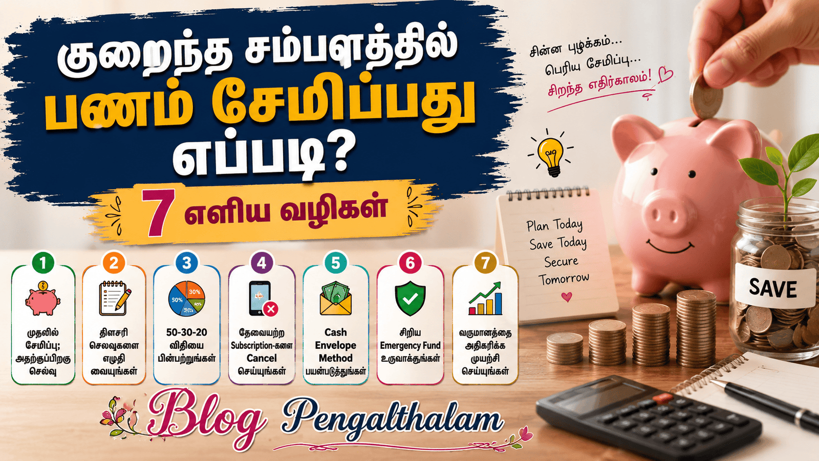 குறைந்த சம்பளத்தில் பணம் சேமிப்பது எப்படி? 7 எளிய வழிகள் blog pengalthalam